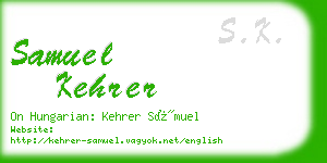 samuel kehrer business card